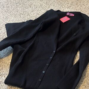 Edikted Black Ribbed Cardigan
